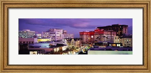 Framed High angle view of buildings in a city, Rodeo Drive, Beverly Hills, California, USA Print