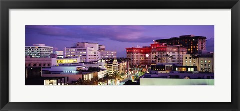 Framed High angle view of buildings in a city, Rodeo Drive, Beverly Hills, California, USA Print