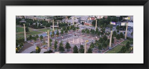Framed High angle view of a park, Centennial Olympic Park, Atlanta, Georgia, USA Print