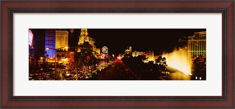 Framed Strip Lit Up at Night, Las Vegas, Nevada, USA Print