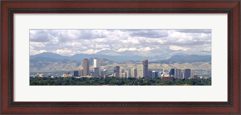 Framed Clouds over skyline and mountains, Denver, Colorado, USA Print