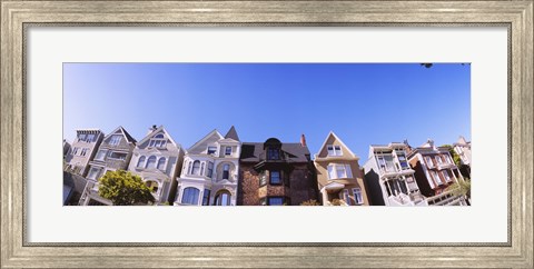 Framed Low angle view of houses in a row, Presidio Heights, San Francisco, California Print
