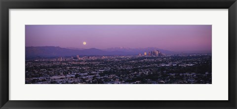 Framed Hollywood and San Gabriel Mountains, Los Angeles County Print
