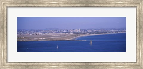 Framed High angle view of a coastline, Coronado, San Diego, San Diego Bay, California Print