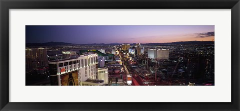 Framed Aerial view of a city, Paris Las Vegas, The Las Vegas Strip, Las Vegas, Nevada, USA Print
