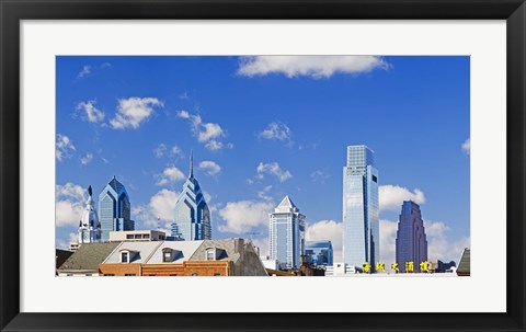 Framed Buildings in a city, Chinatown Area, Comcast Center, Center City, Philadelphia, Philadelphia County, Pennsylvania, USA Print