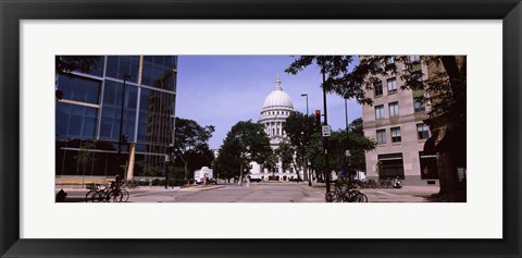 Framed Government building in a city, Wisconsin State Capitol, Madison, Wisconsin, USA Print