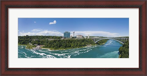 Framed Arch bridge across a river, Rainbow Bridge, Niagara River, Niagara Falls, Ontario, Canada Print