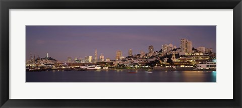 Framed Coit Tower at dusk, Ghirardelli Square, San Francisco, California Print