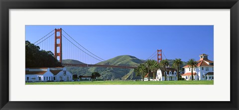 Framed Bridge viewed from a park, Golden Gate Bridge, Crissy Field, San Francisco, California, USA Print