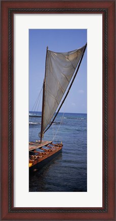 Framed Canoe in the sea, Honolulu, Pu&#39;uhonua o Honaunau National Historical Park, Honaunau, Hawaii, USA Print