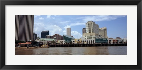 Framed Buildings viewed from the deck of a ferry, New Orleans, Louisiana, USA Print