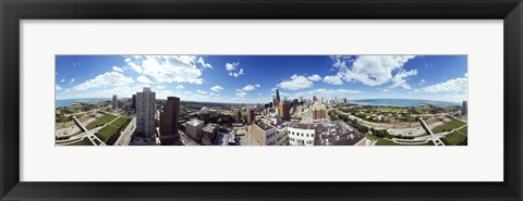 Framed 360 degree view of a city, Chicago, Cook County, Illinois, USA Print