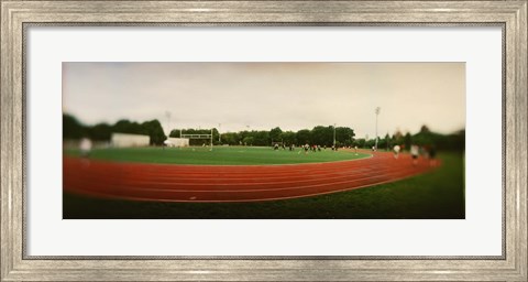 Framed Running track in a park, McCarran Park, Greenpoint, Brooklyn, New York City, New York State, USA Print
