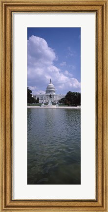 Framed Reflecting pool with a government building in the background, Capitol Building, Washington DC, USA Print