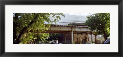 Framed Elevated train on a bridge, Ravenswood neighborhood, Chicago, Illinois, USA Print