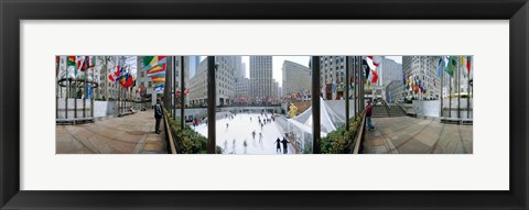 Framed 360 degree view of a city, Rockefeller Center, Manhattan, New York City, New York State, USA Print