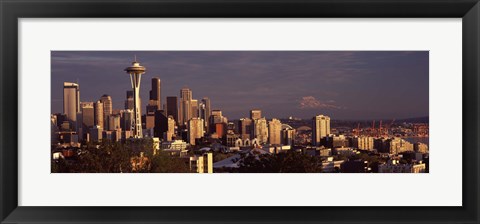 Framed View of Space Needle and surrounding buildings, Seattle, King County, Washington State, USA 2010 Print