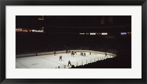 Framed Group of people playing ice hockey, Chicago, Illinois, USA Print