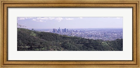 Framed Aerial view of Los Angeles from Griffith Park Observatory Print