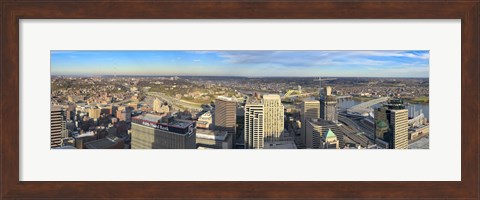 Framed Aerial view of a city, Cincinnati, Hamilton County, Ohio, USA 2010 Print