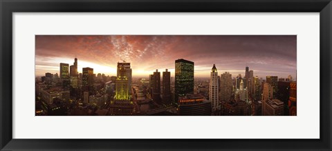 Framed Sunset cityscape Chicago IL USA Print