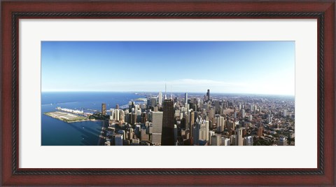 Framed View of Chicago from the air, Cook County, Illinois, USA 2010 Print