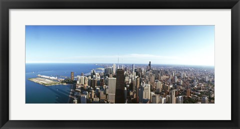 Framed View of Chicago from the air, Cook County, Illinois, USA 2010 Print