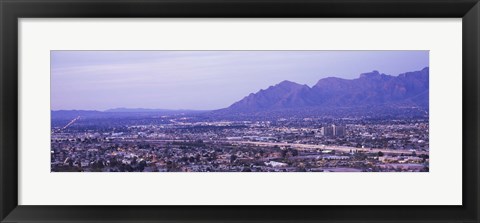 Framed Tuscon, Arizona with Mountains Print