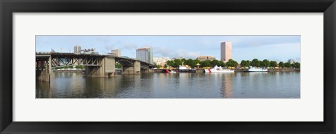 Framed Morrison Bridge, Willamette River, Portland, Oregon Print