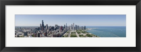 Framed City skyline from south end of Grant Park, Chicago, Lake Michigan, Cook County, Illinois 2009 Print