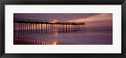 Framed Pier over an ocean, Ocean City, Maryland, USA Print