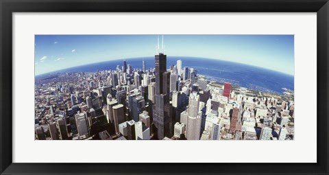 Framed Sears Tower with Lake Michigan in the Background, Chicago, Illinois, USA Print