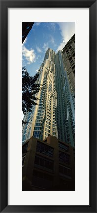 Framed Low angle view of an apartment, Wall Street, Lower Manhattan, Manhattan, New York City, New York State, USA Print