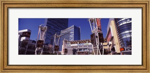 Framed Skyscrapers in a city, Nokia Plaza, City of Los Angeles, California, USA Print