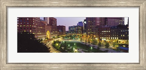 Framed Buildings in a city, Atlantic Avenue, Wharf District, Boston, Suffolk County, Massachusetts, USA 2010 Print