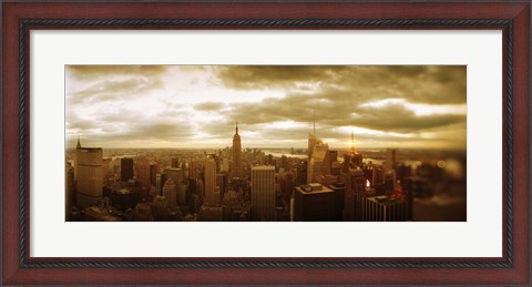 Framed Manhattan on a Cloudy Day Print
