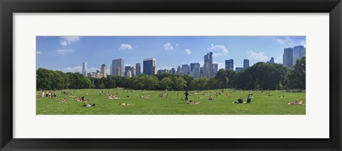Framed Tourists resting in a park, Sheep Meadow, Central Park, Manhattan, New York City, New York State, USA Print