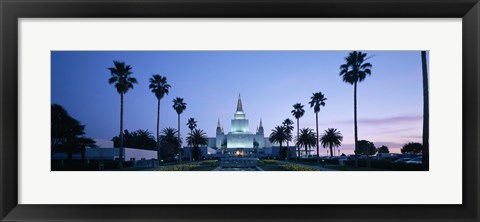 Framed Oakland Temple at dusk, Oakland, California Print