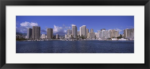 Framed Honolulu skyline, Hawaii Print