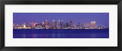 Framed San Diego in Bright Blue Print