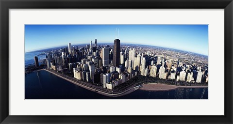 Framed Skyscrapers in a city, Lake Shore Drive, Hancock Building, Chicago, Cook County, Illinois, USA 2011 Print