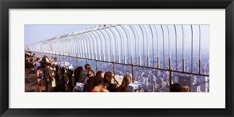 Framed Tourists at an observation point, Empire State Building, Manhattan, New York City, New York State, USA Print