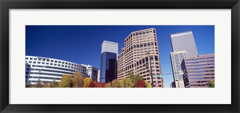 Framed Low angle view of skyscrapers, Downtown Denver, Denver, Colorado, USA 2011 Print