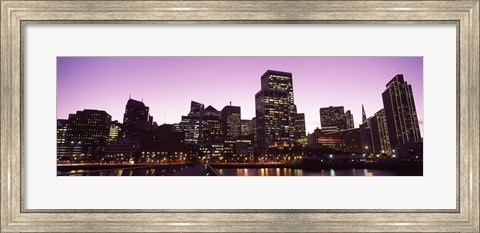 Framed San Francisco Waterfront Lit Up at Dusk, California, USA Print