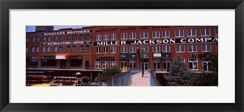 Framed Bricktown Mercantile building along the Bricktown Canal, Bricktown, Oklahoma City, Oklahoma, USA Print