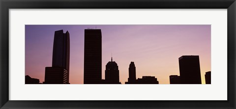 Framed Downtown skyline at dusk, Oklahoma City, Oklahoma, USA Print
