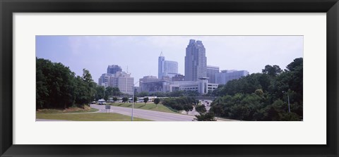 Framed Street scene with buildings in a city, Raleigh, Wake County, North Carolina, USA Print