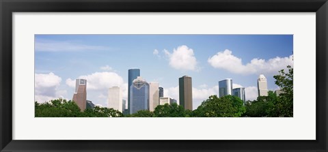 Framed Houston Skyline with Clouds, Texas, USA Print
