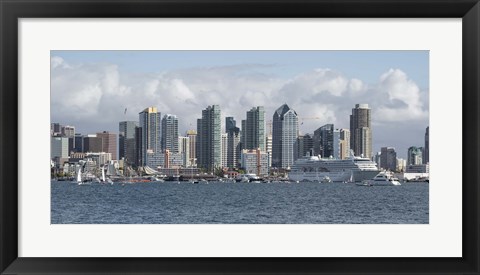 Framed San Diego City Skyline Print